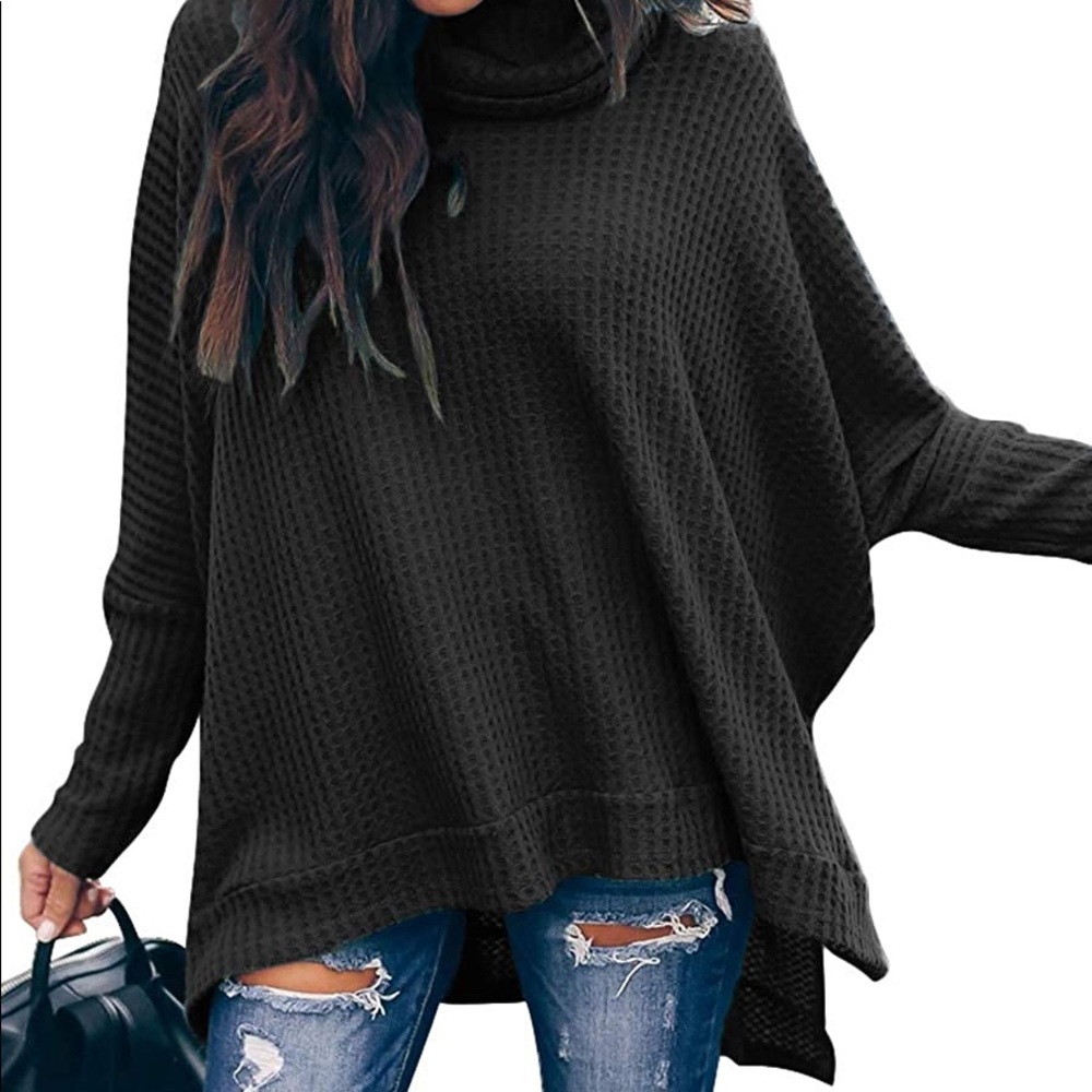 Albe Rita Waffle Knit Loose Oversized Sweater